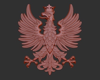 Polen Wappen 3d stl Reliefmodell, CNC Fräser Engraver, CNC Dateien, polnischer Adler stl