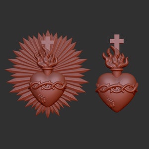 Sacred Heart stl 3D-Modell Reliefelement, CNC Fräser Engraver, CNC Dateien