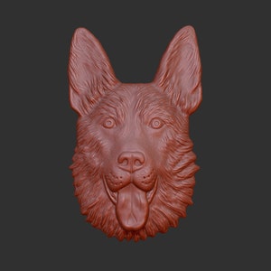 German Shepherd 3d stl model relief element, CNC Router Engraver, CNC files