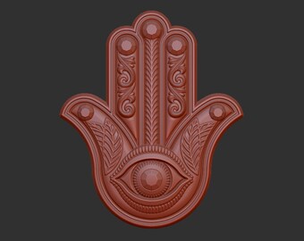 Hamsa Hand of Fatima Mary 3d stl relief model, CNC Router Engraver, CNC files