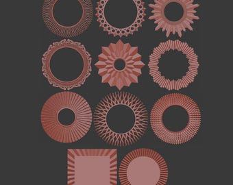 Mirror frames 3d stl models set, CNC files