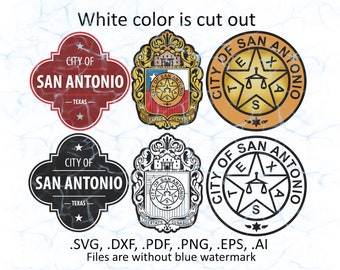 San Antonio seal and logo vector svg files, pdf, dxf, ai, eps, png files