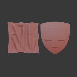 Schweiz Flagge, Emblem (Wappen) .stl 3D Modell Reliefelemente, CNC Dateien