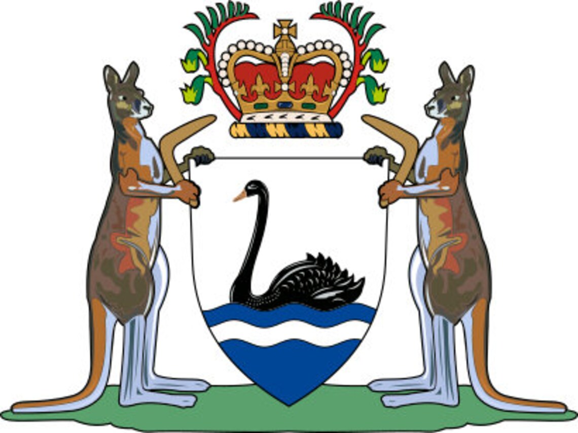 Escudo de armas de Australia Occidental vector svg file WA Etsy