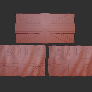 UK British flag stl 3d model relief element, CNC Router Engraver, CNC files