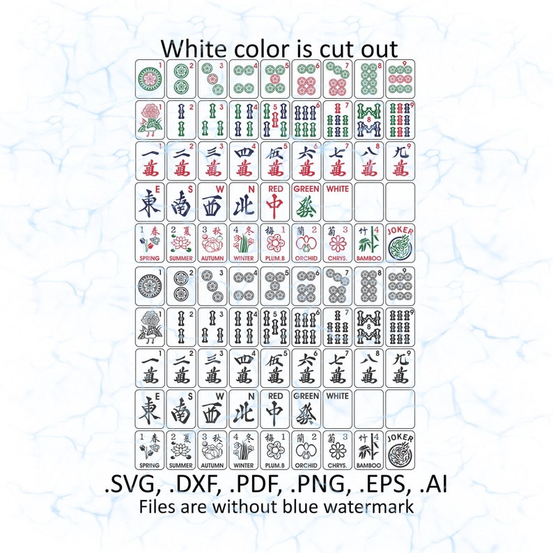 American Mahjong Svg Vector Files, Dxf, Pdf, Ai, Eps, Png Files - Etsy