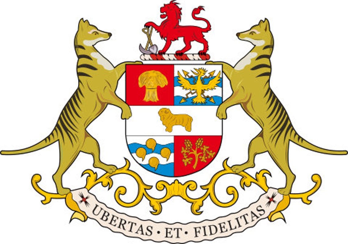 Wappen Von Tasmania Vektor Svg Datei TAS Wappen Vektor Svg Etsy