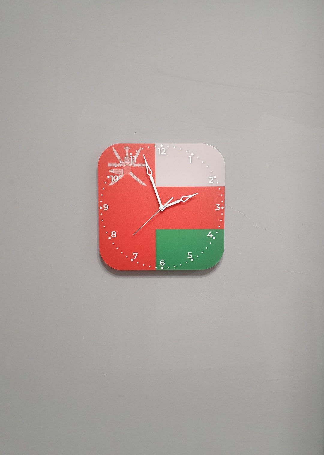 Oman Flag Clock for Wall Oman Wall Decor Oman Gifts omani Etsy