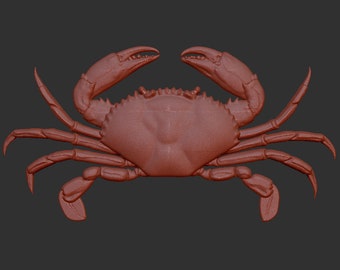 Crab 3d stl model relief element, CNC Router Engraver, CNC files