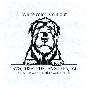 Irish Wolfhound svg vector, Irish Wolfhound peeking logo, pdf, dxf, ai, eps, png files