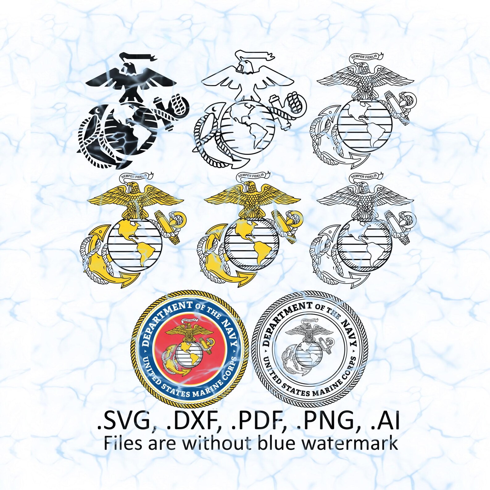 USMC US Marine Corps Seal, Emblem Svg Vector, Dxf, Pdf, Ai, Eps, Png ...