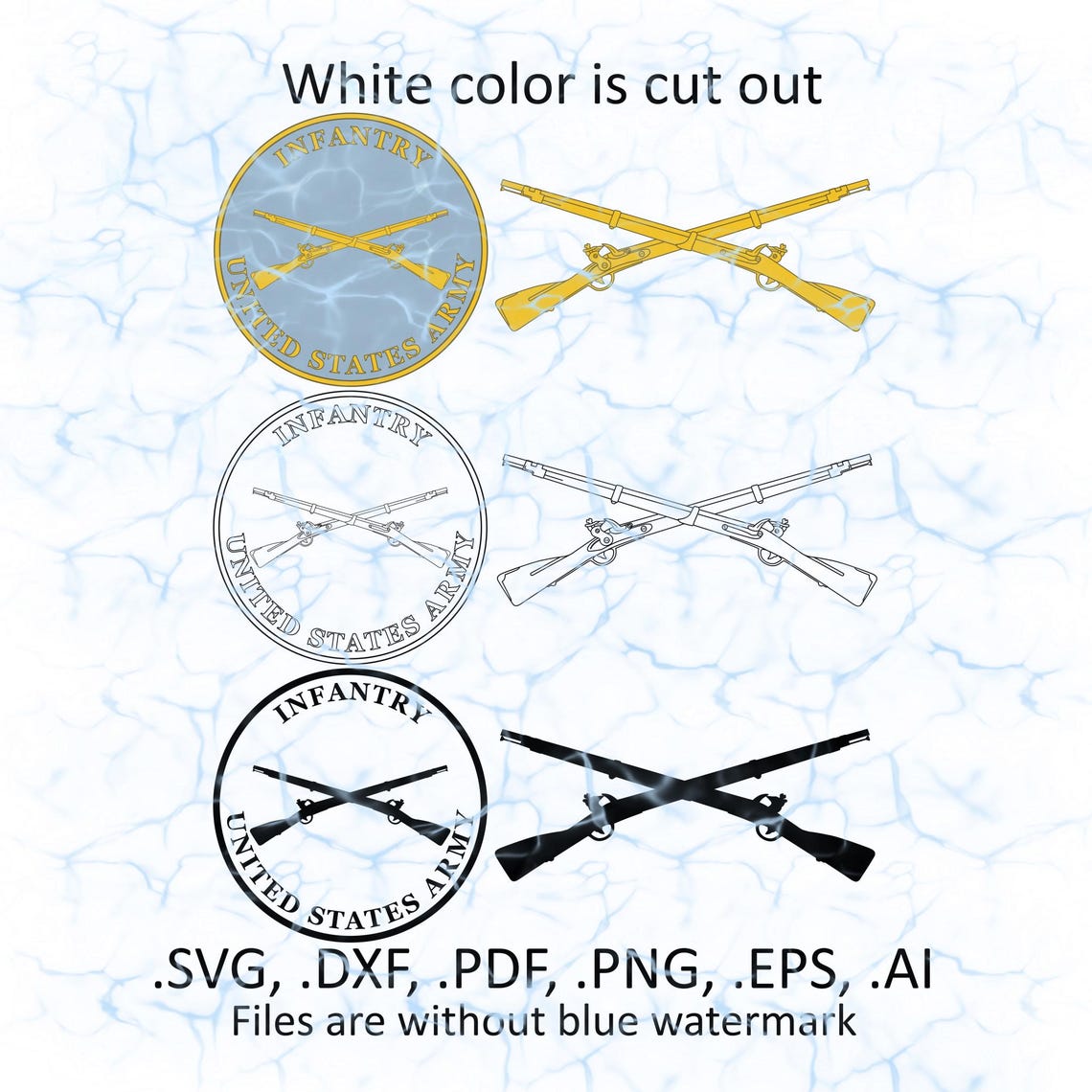 Infantry Branch US Army Svg Vector Files, Dxf, Pdf, Ai, Eps, Png - Etsy