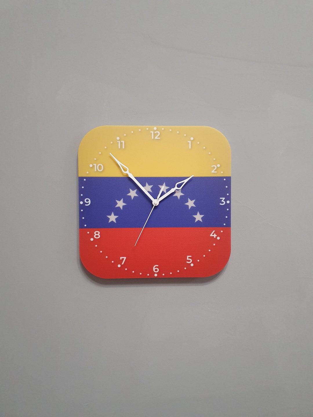 Venezuelan Flag Clock for Wall Venezuelan Wall Decor Etsy