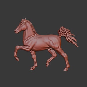 Elemento in rilievo del modello 3D .stl del cavallo, file CNC