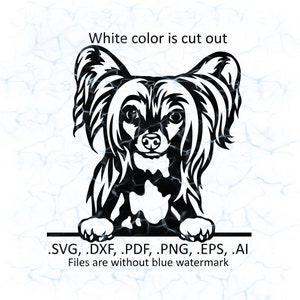 Chinese Crested svg vector, Chinese Crested peeking logo, pdf, dxf, ai, eps, png files