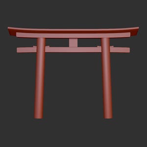 Torii, Shinto-portal .stl 3D-modell av reliefelement, CNC-filer