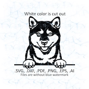 Shiba Inu svg vector, Shiba Inu peeking logo, pdf, dxf, ai, eps, png files