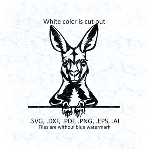 Kangaroo svg vector, Kangaroo peeking logo, pdf, dxf, ai, eps, png files