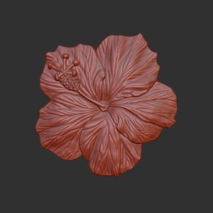 Hibiscus stl 3D-model reliëfelement, CNC-freesgraveur, CNC-bestanden