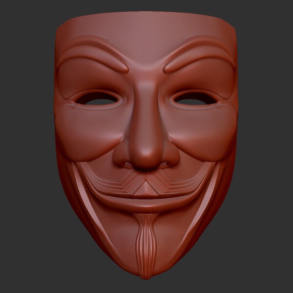 3d Anonymous Mask - Etsy
