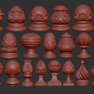 Knobs 3d stl models set, CNC Router Engraver, Artcam, Aspire, CNC files