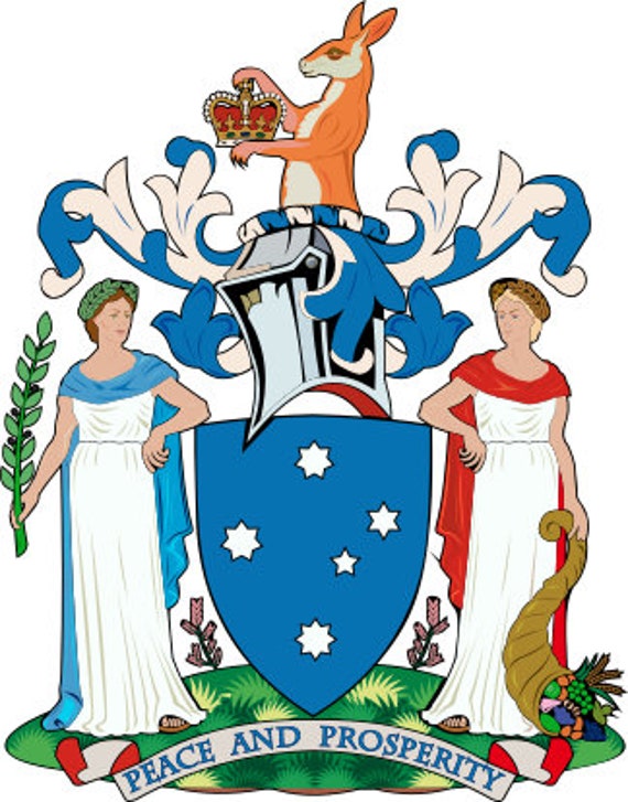 Coat of arms of Victoria vector svg file VIC Coat of arms Etsy