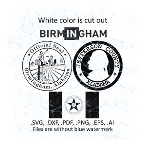 Birmingham City vector svg files, dxf, pdf, ai, eps, png files, Birmingham City logo. Jefferson County logo Alabama