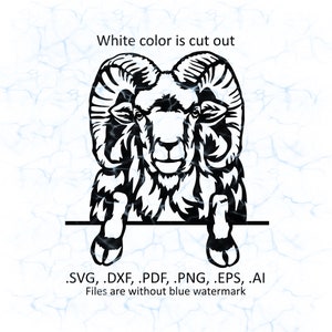 Ram svg vector, Ram peeking logo, pdf, dxf, ai, eps, png files