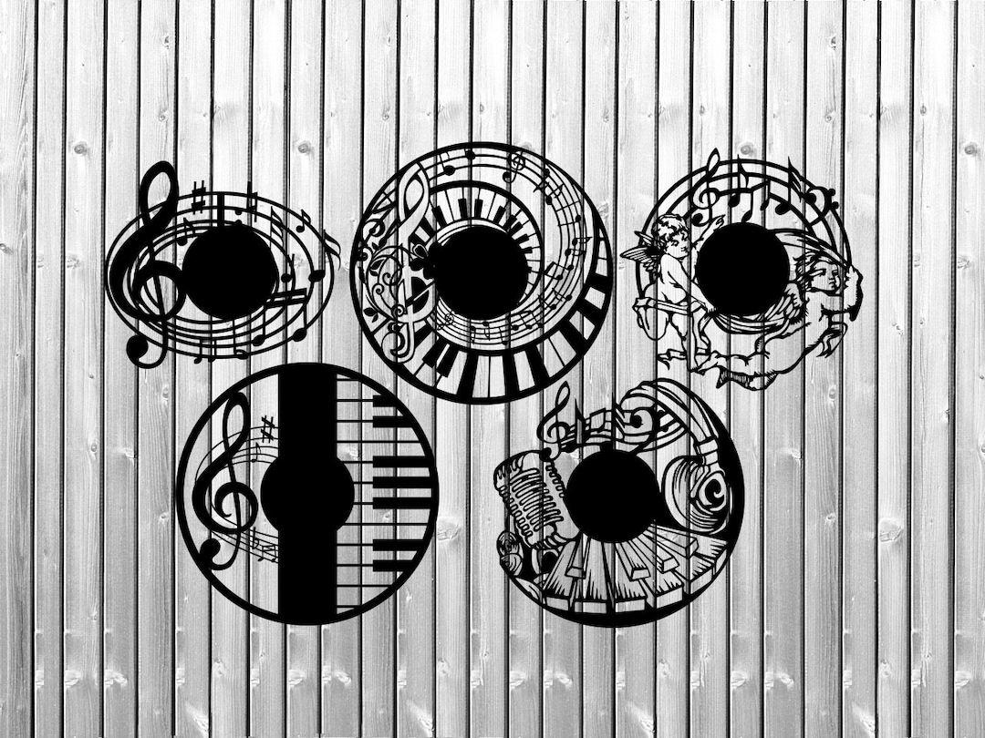 5 Musician Clock Face Template Laser Cut Dxf, Cdr Files - Etsy