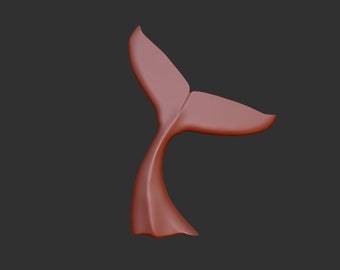 Elemento in rilievo modello 3d stl coda di balena, incisore su router CNC, file CNC