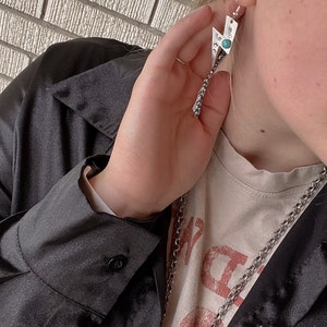 Lightning Bolt Earrings - hand stamped