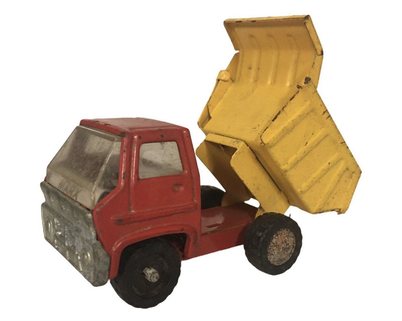1960's Vintage Louis Marx Toy Dump Truck Red and Yellow Etsy