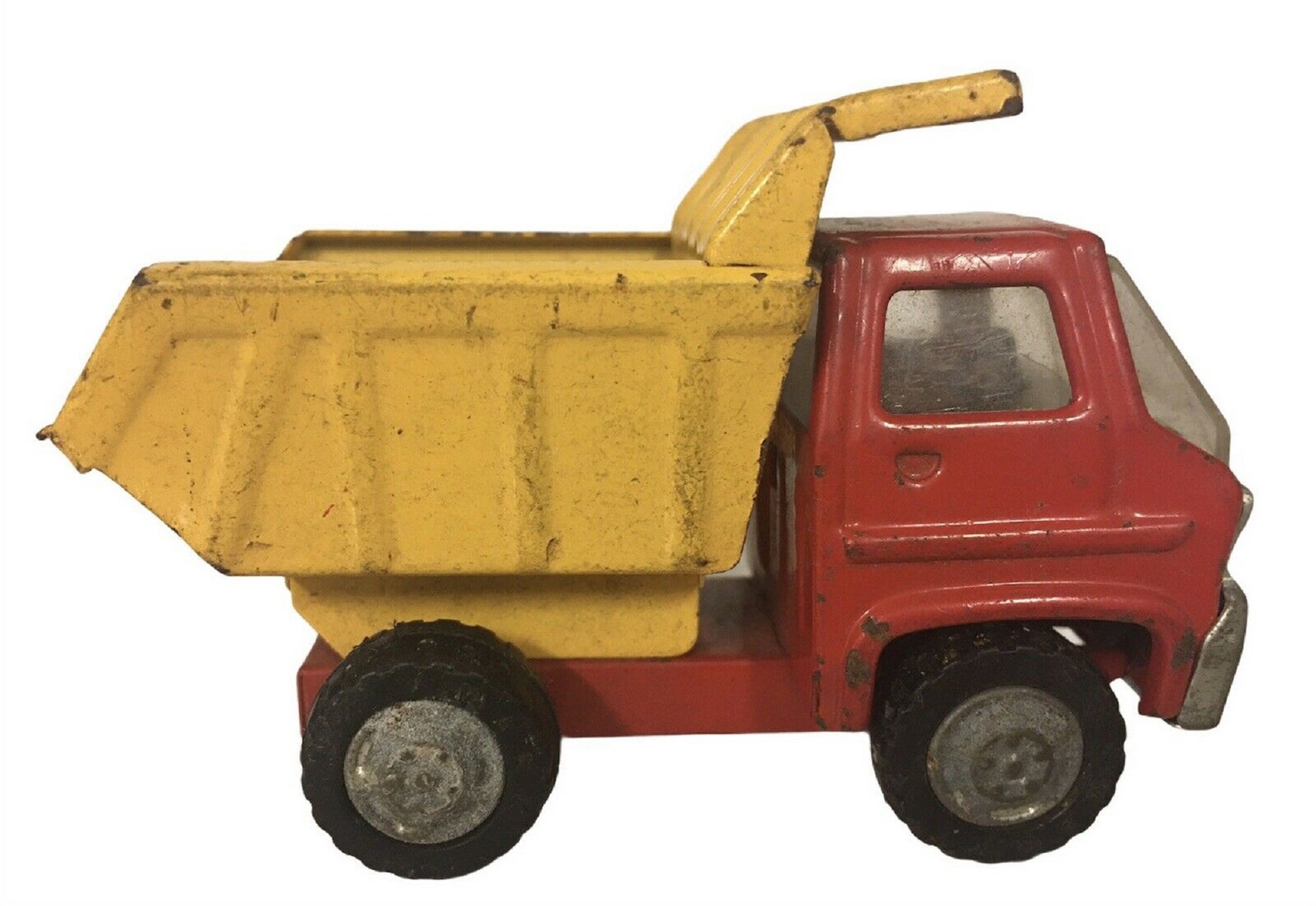 1960's Vintage Louis Marx Toy Dump Truck Red and Yellow Etsy
