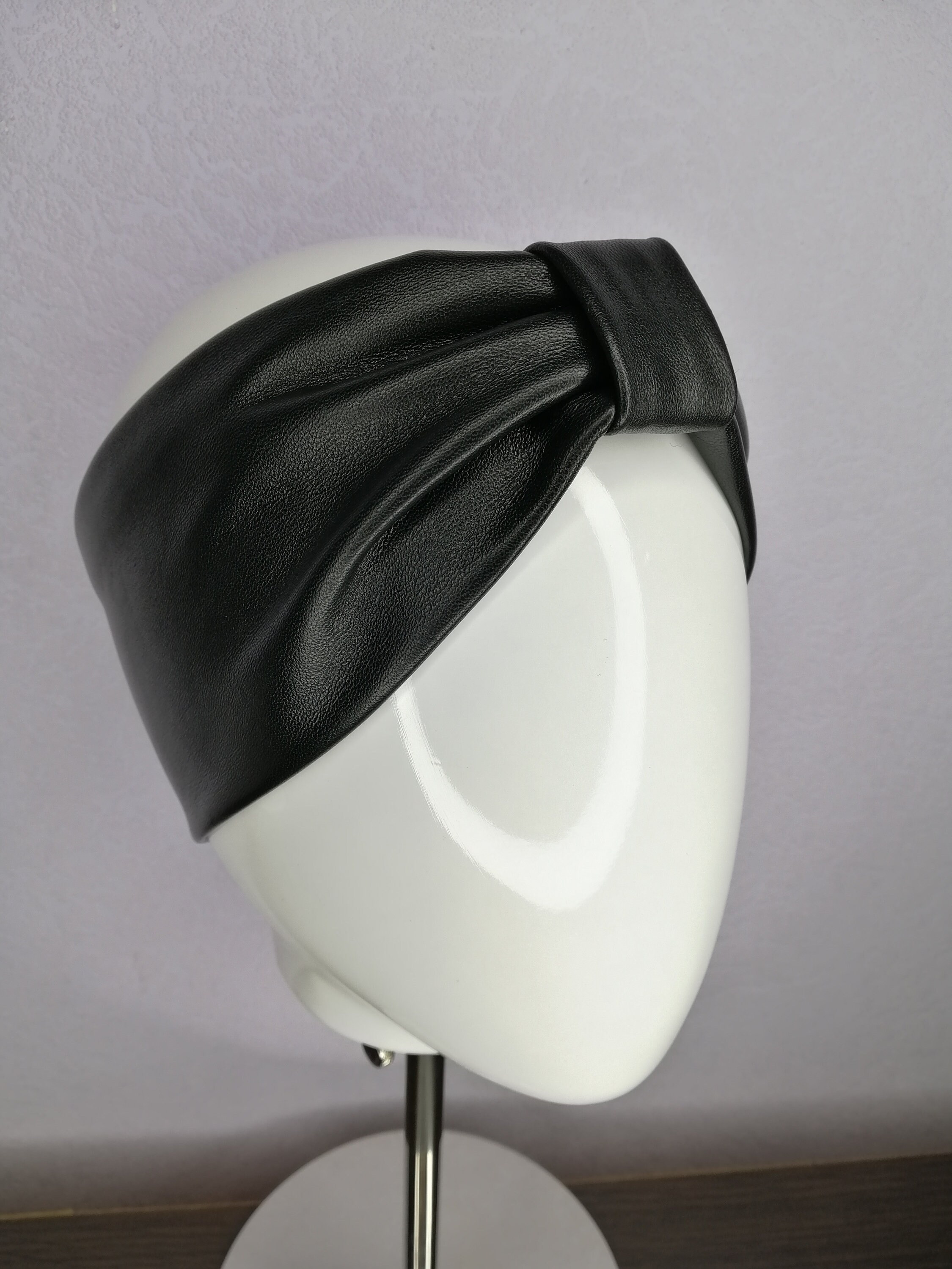 Real Leather Headband Black Headband Wide Headband Womens Hair Etsy