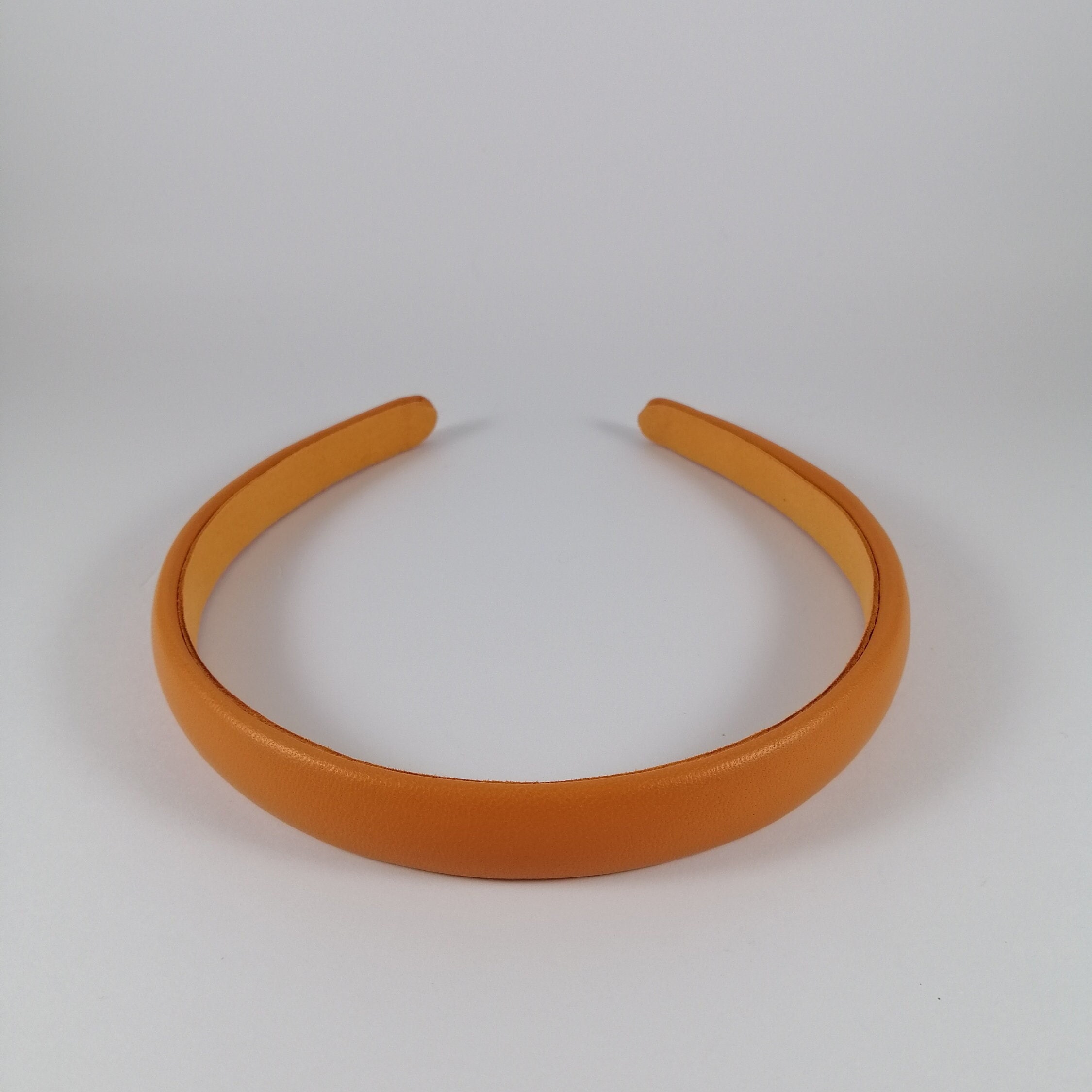 Luxury Headband orange Real leather headband Woman accessories Etsy