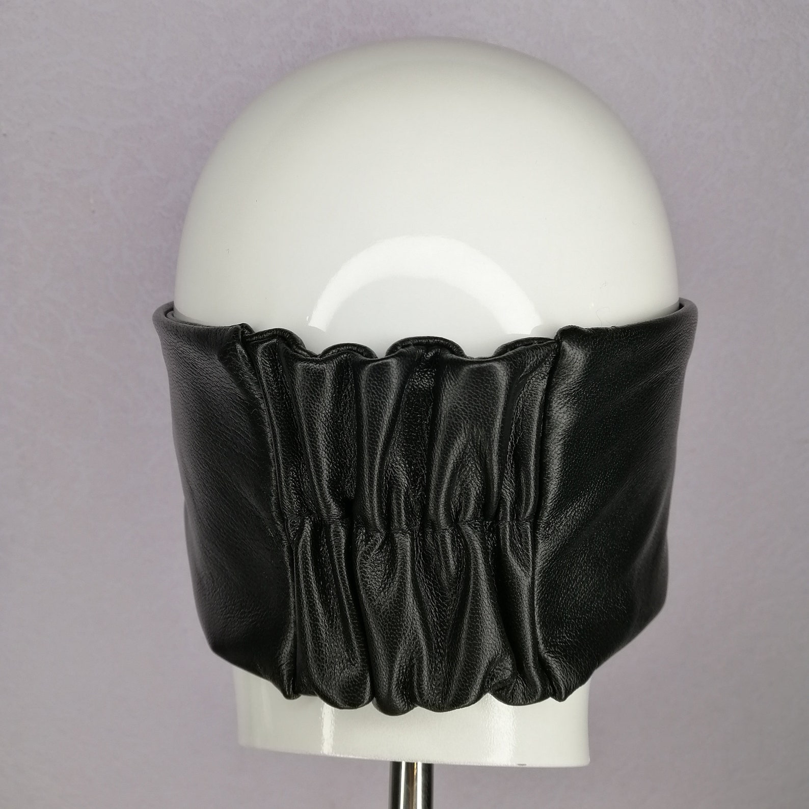 Real Leather Headband Black Headband Wide Headband Womens Hair Etsy