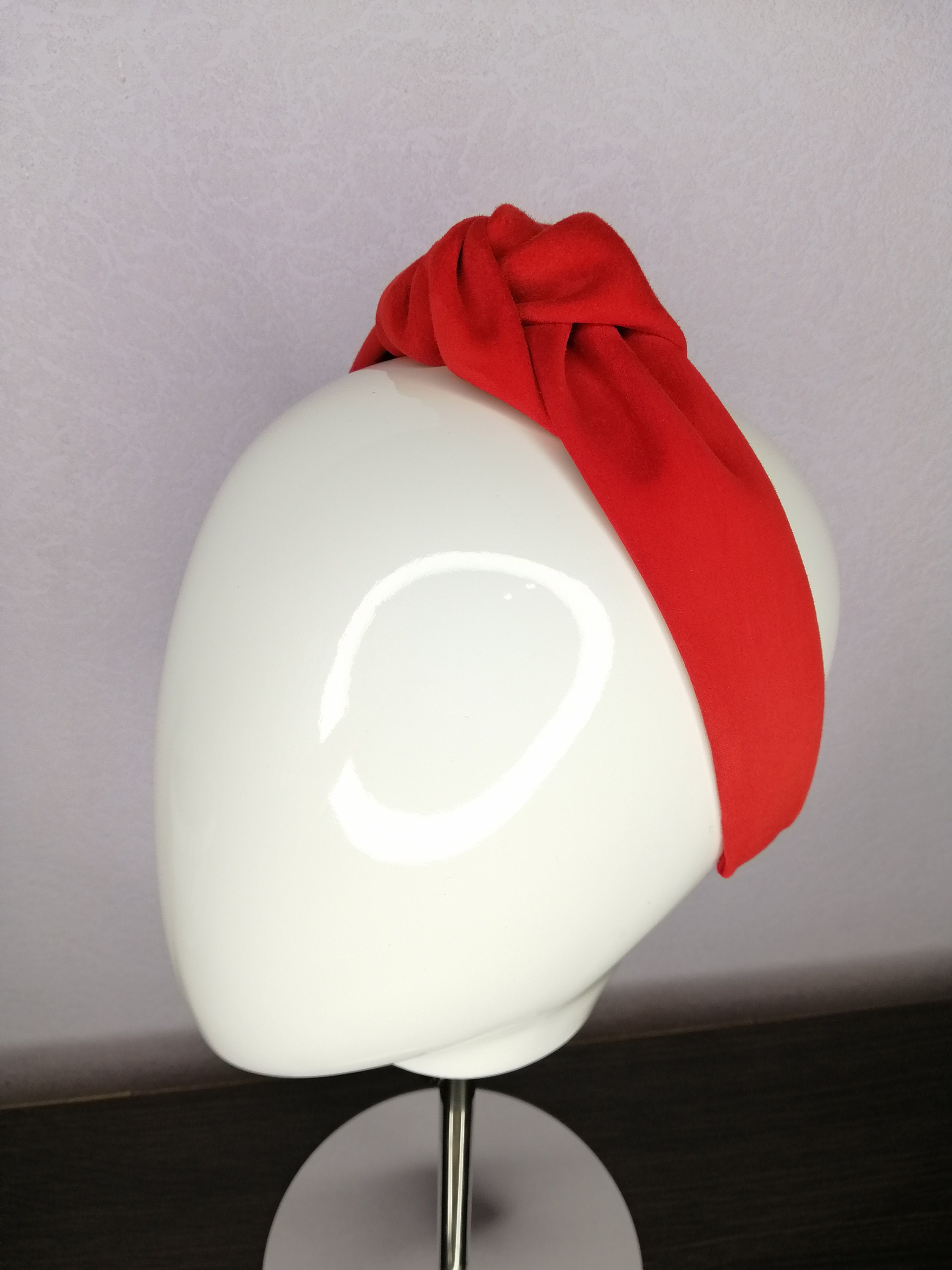 Luxury Headband Real leather Red headband Woman accessories Etsy