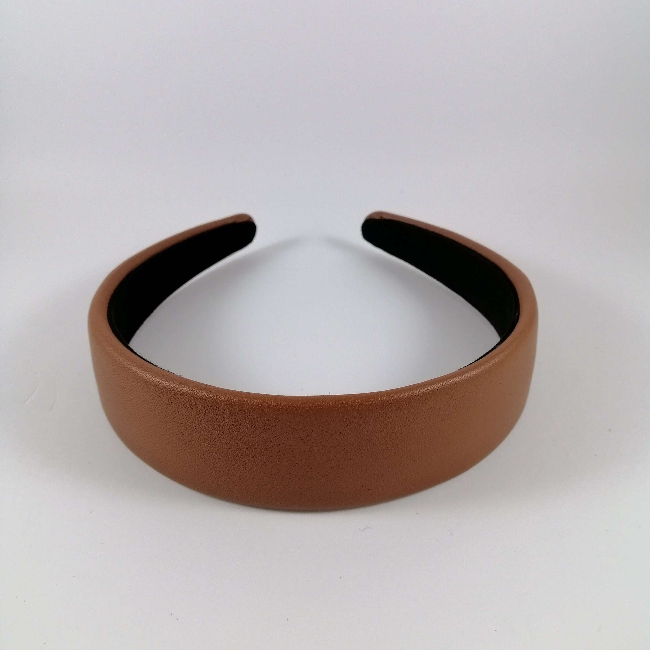 Luxury Headband Brown Real leather headband Woman accessories Etsy