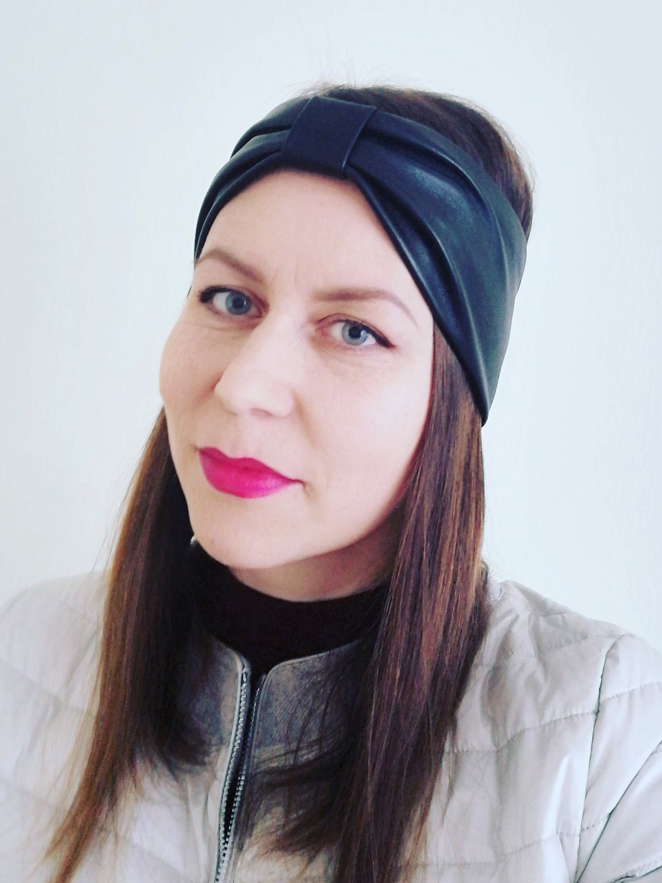 Real Leather Headband Black Headband Wide Headband Womens Hair Etsy