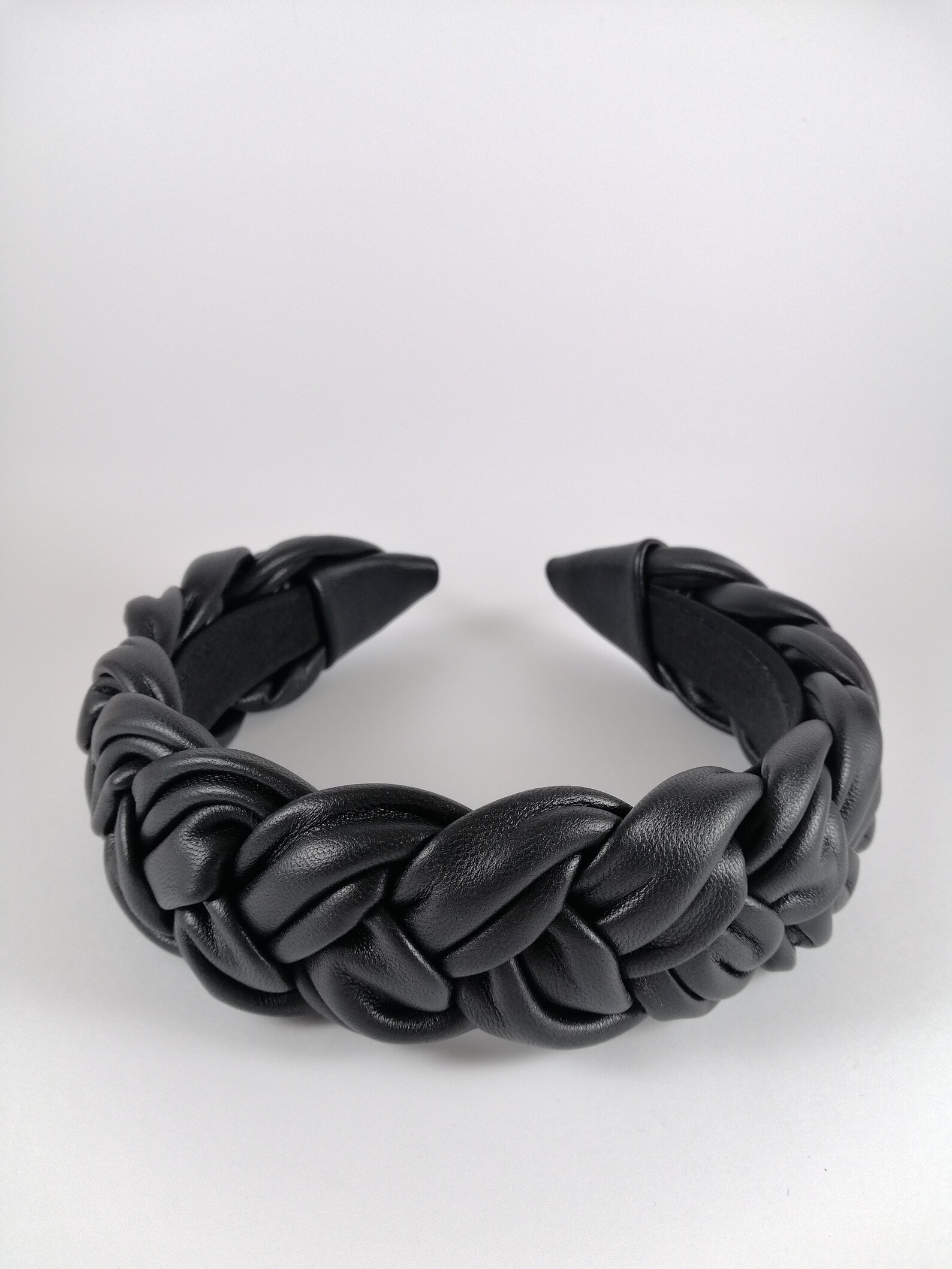 Luxury Headband Black Real leather headband Woman accessories Etsy