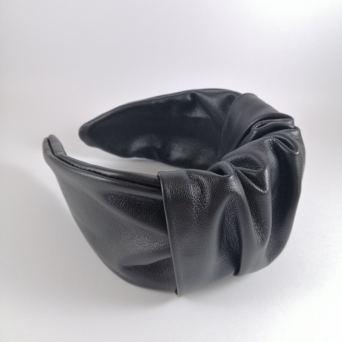 Luxury Headband Black Real leather headband Woman accessories Etsy