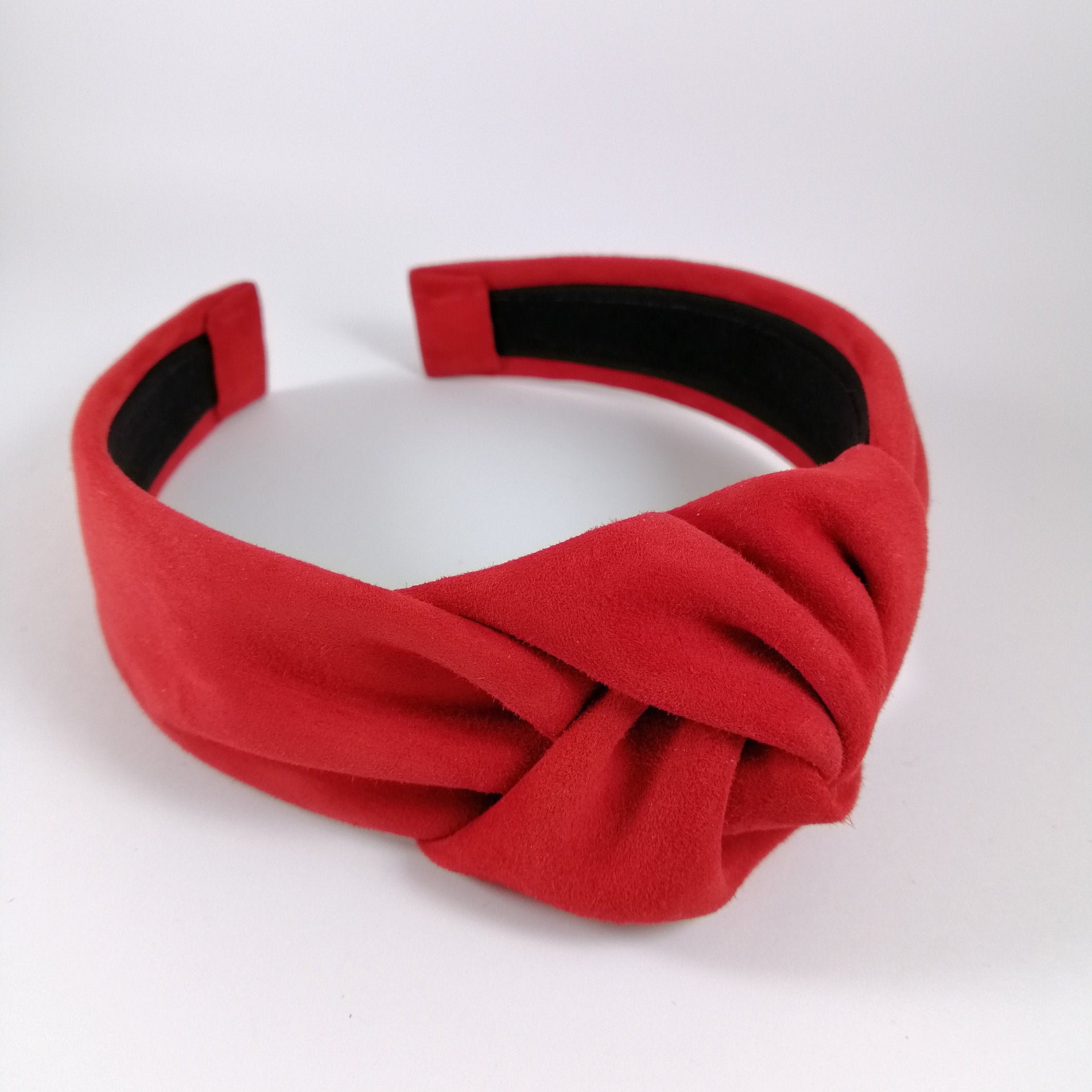 Luxury Headband Real leather Red headband Woman accessories Etsy