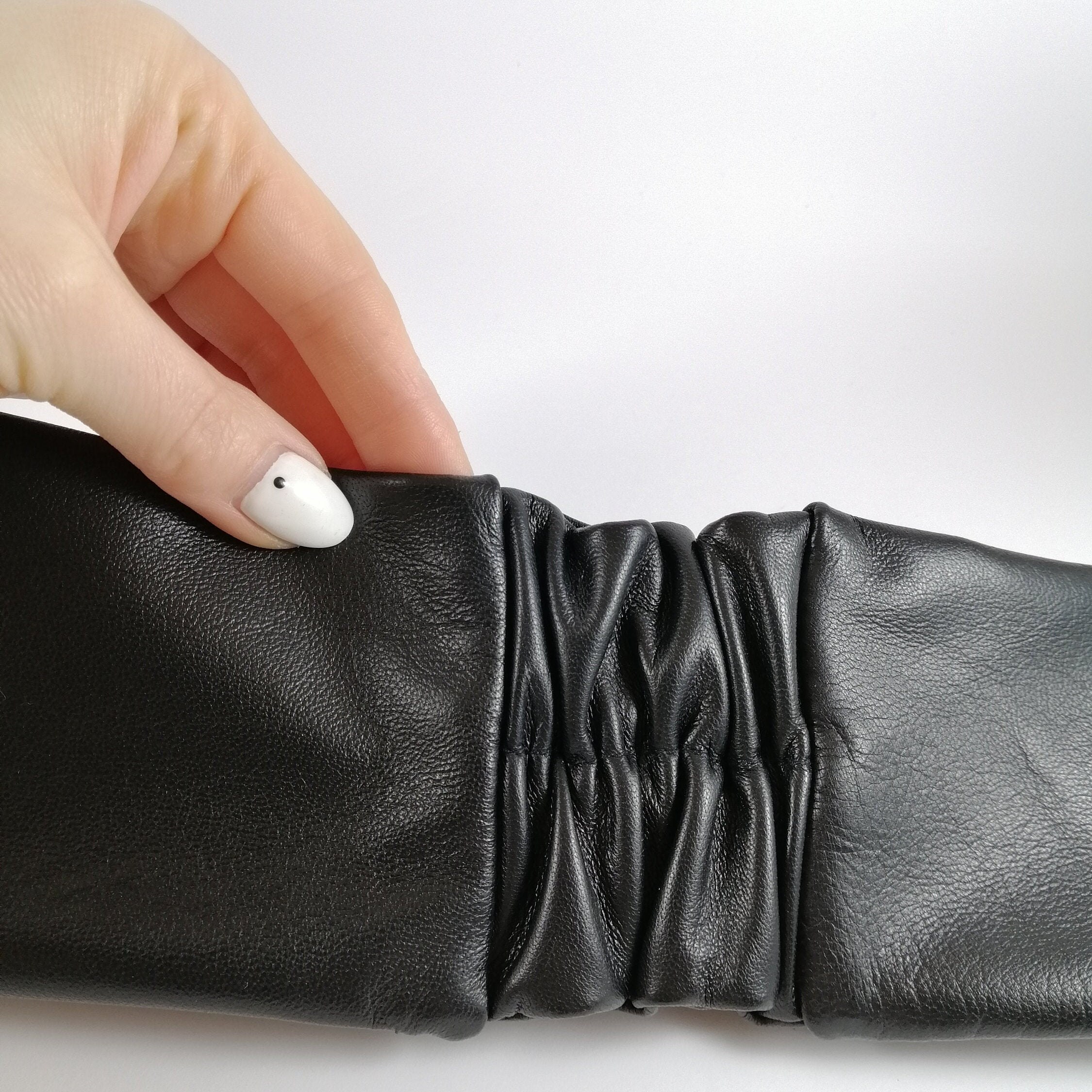 Real Leather Headband Black Headband Wide Headband Womens Hair Etsy