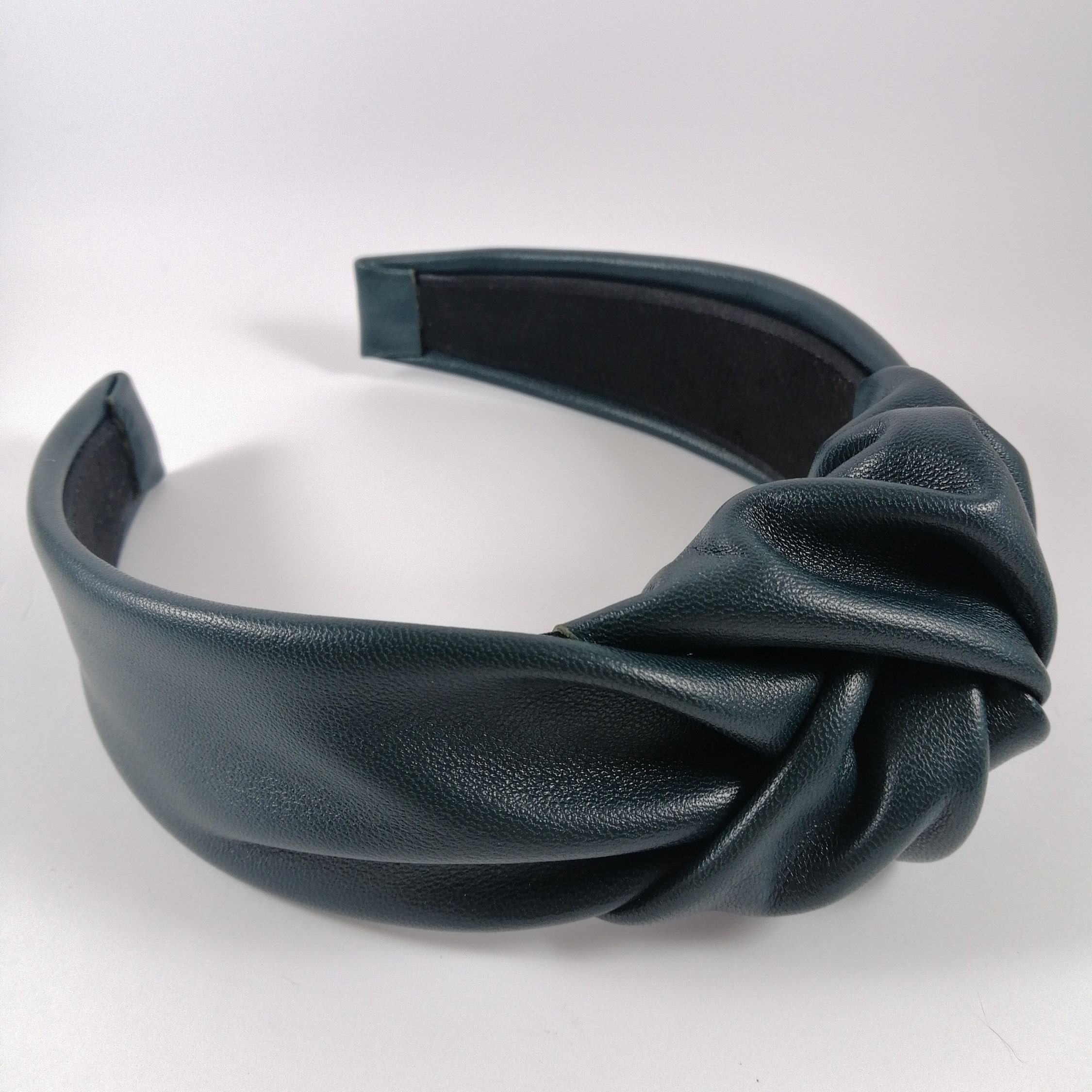 Luxury Headband Green Real leather headband Woman accessories Etsy