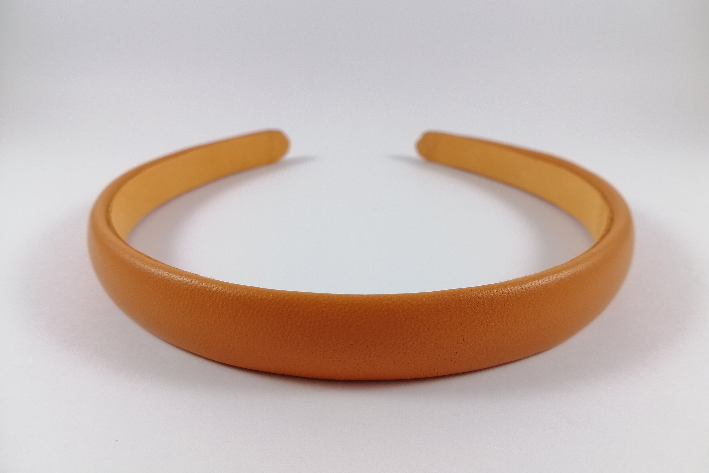 Luxury Headband orange Real leather headband Woman accessories Etsy