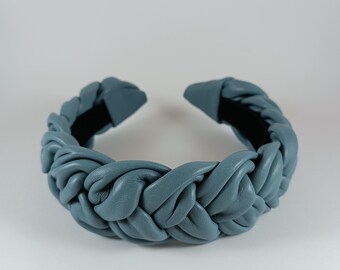 Bandeau de luxe Bandeau en cuir véritable Accessoires femme Turbans Accessoires en cuir véritable Tresse épaisse Cuir véritable