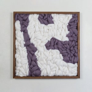 Purple Haze - Walnut Framed Wool Fiber Art Wall Hanging
