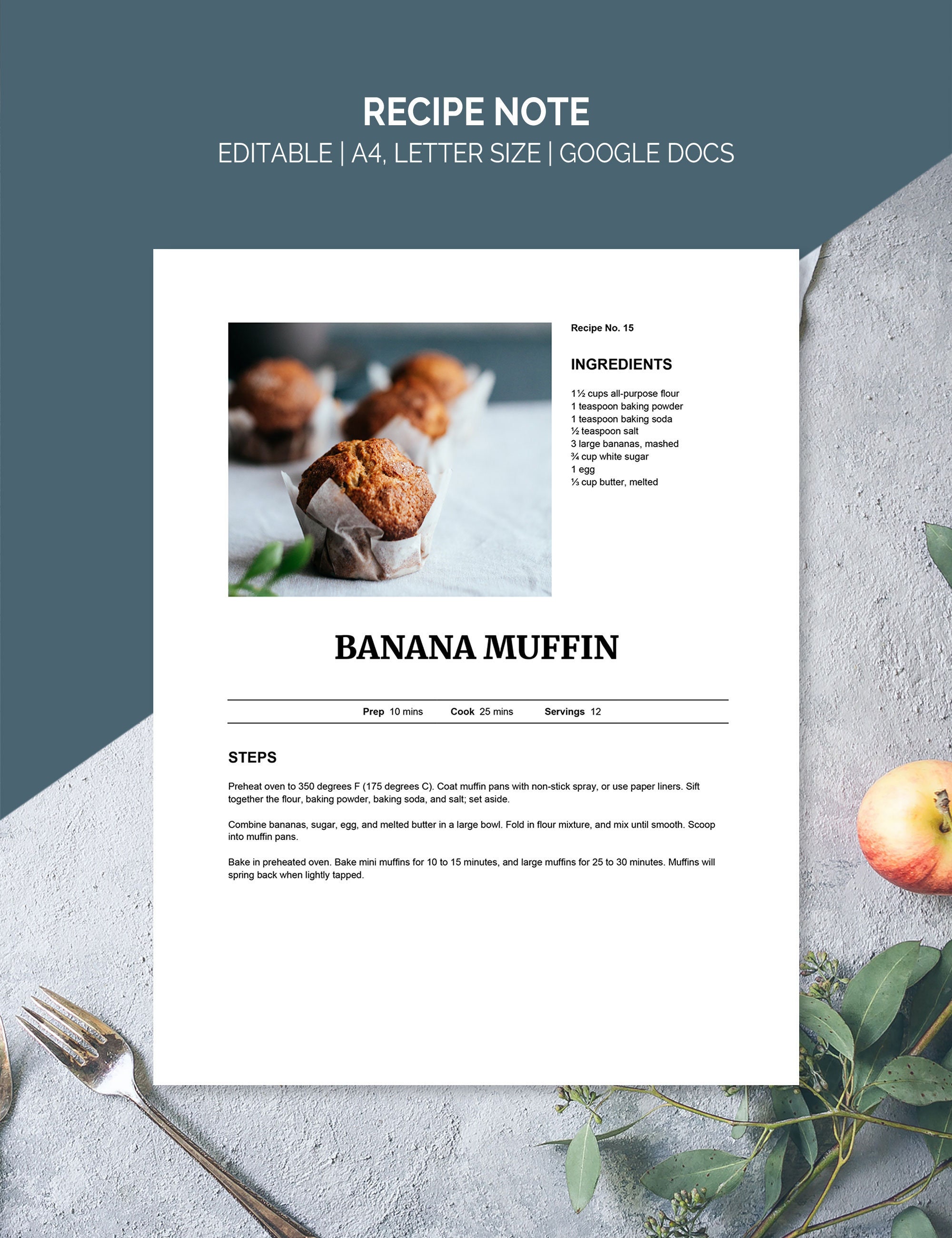 Google Doc Recipe Template