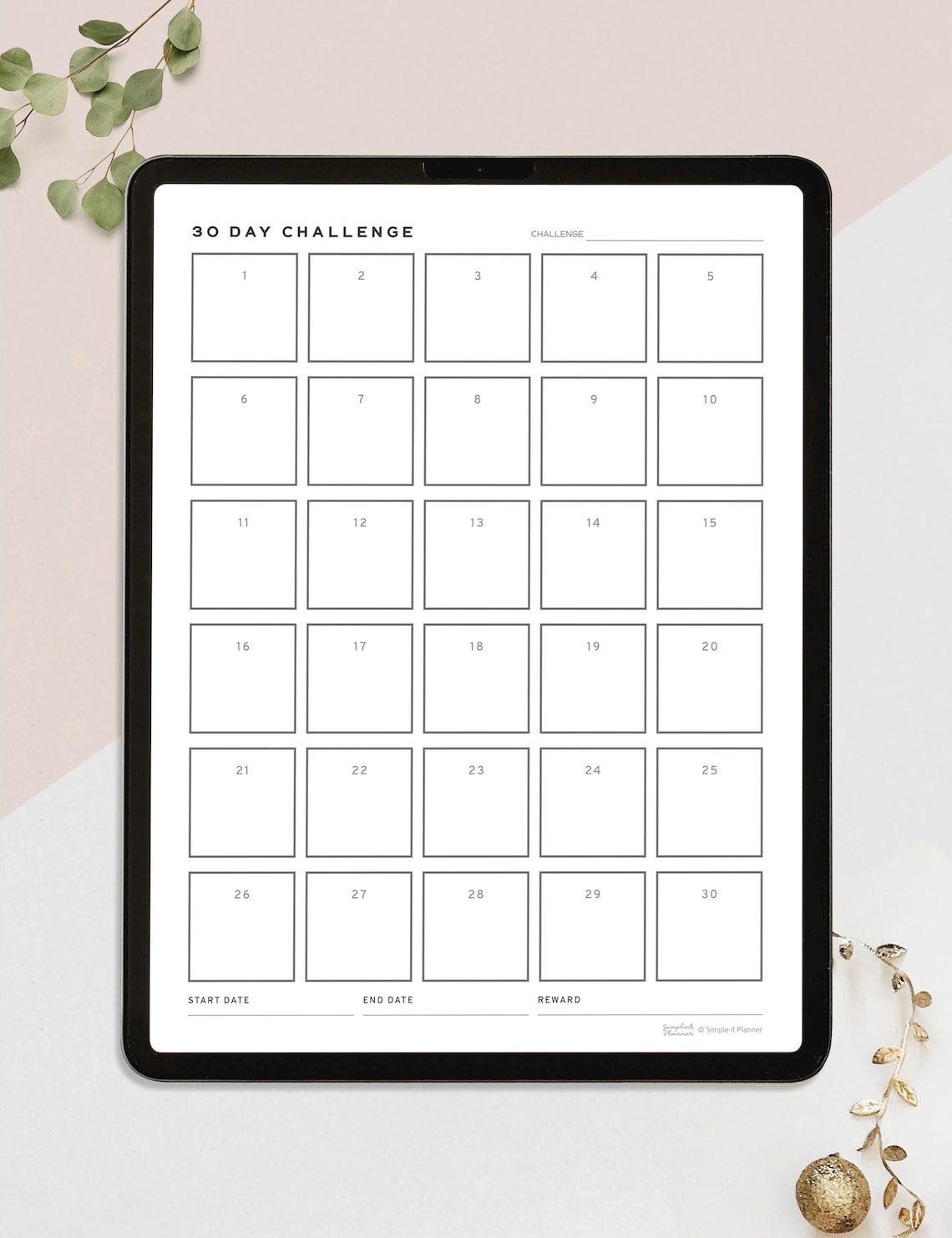 Planner Printable 30 Day Challenge Planner Inserts Digital - Etsy UK