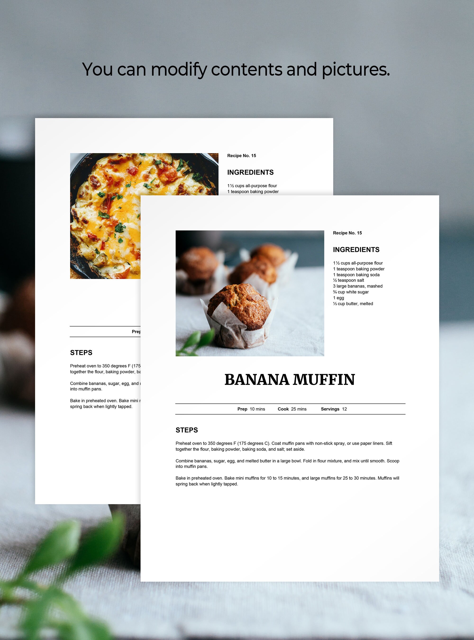Editable Recipe Page Google Docs Recipe Template Printable | Etsy